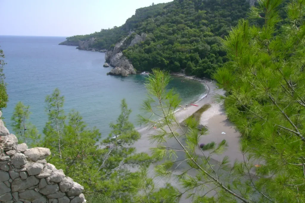 Olympos Beach, as seen from the small hill near the shore