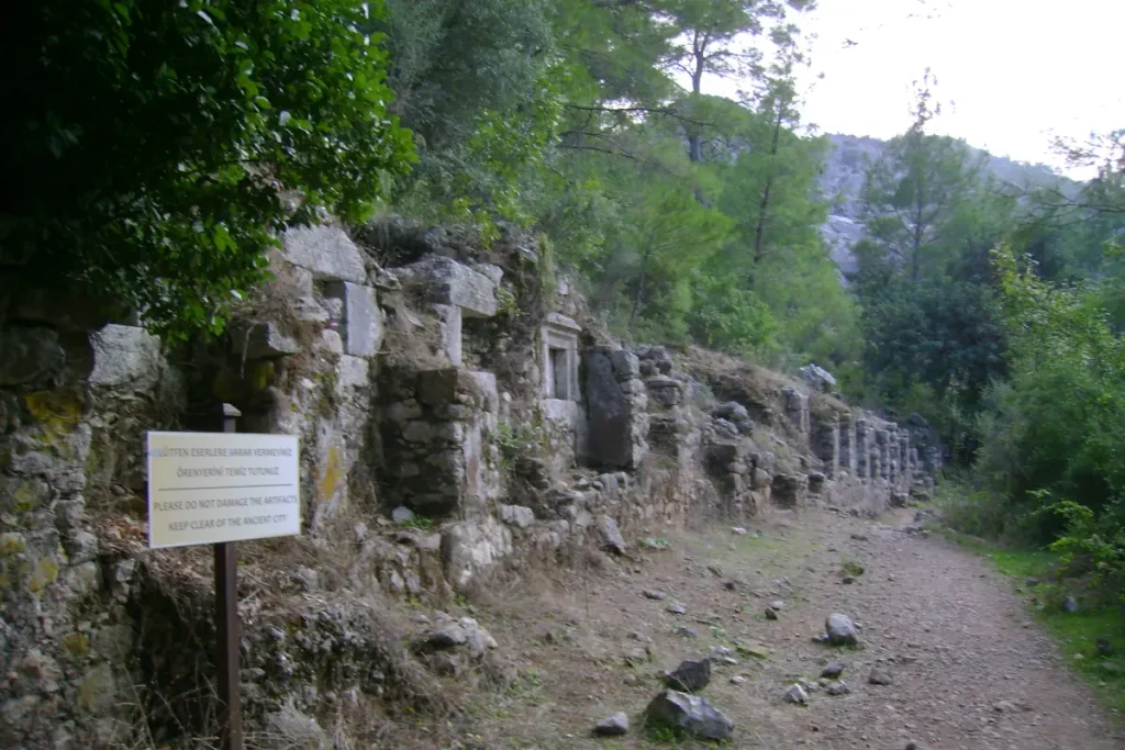 Ruins of Olympos, Turkey, reclaimed by nature