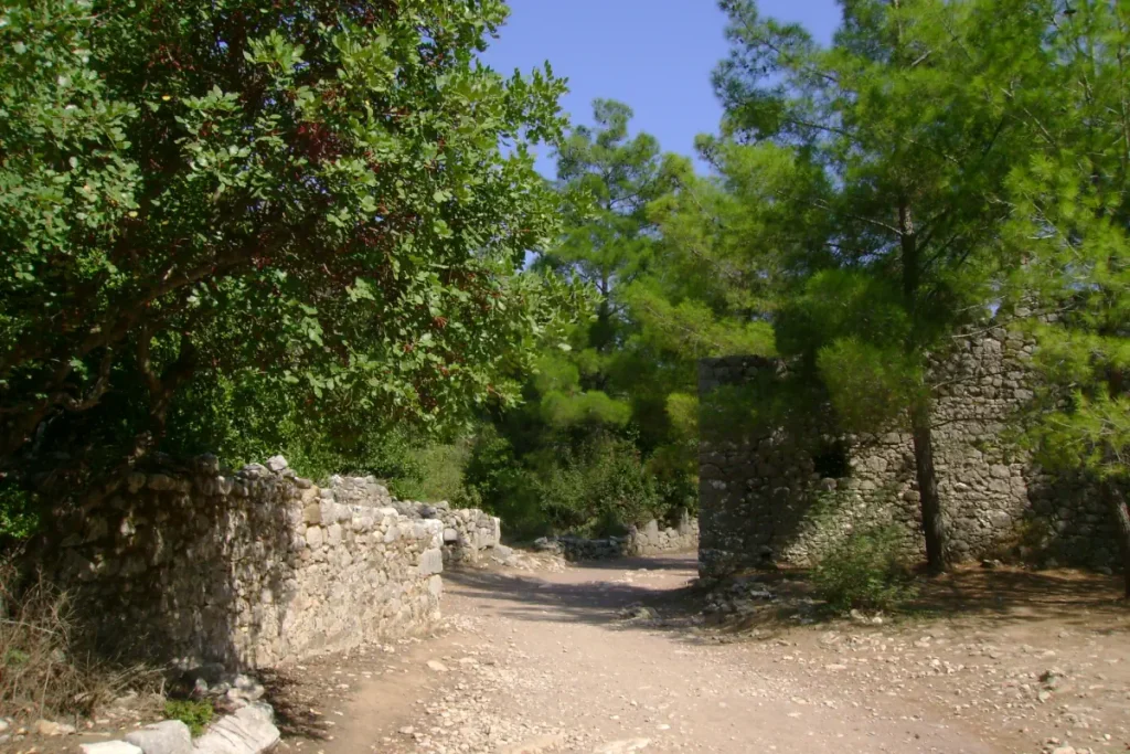 The entrance to the ancient Lycian city of Olympos, Turkey