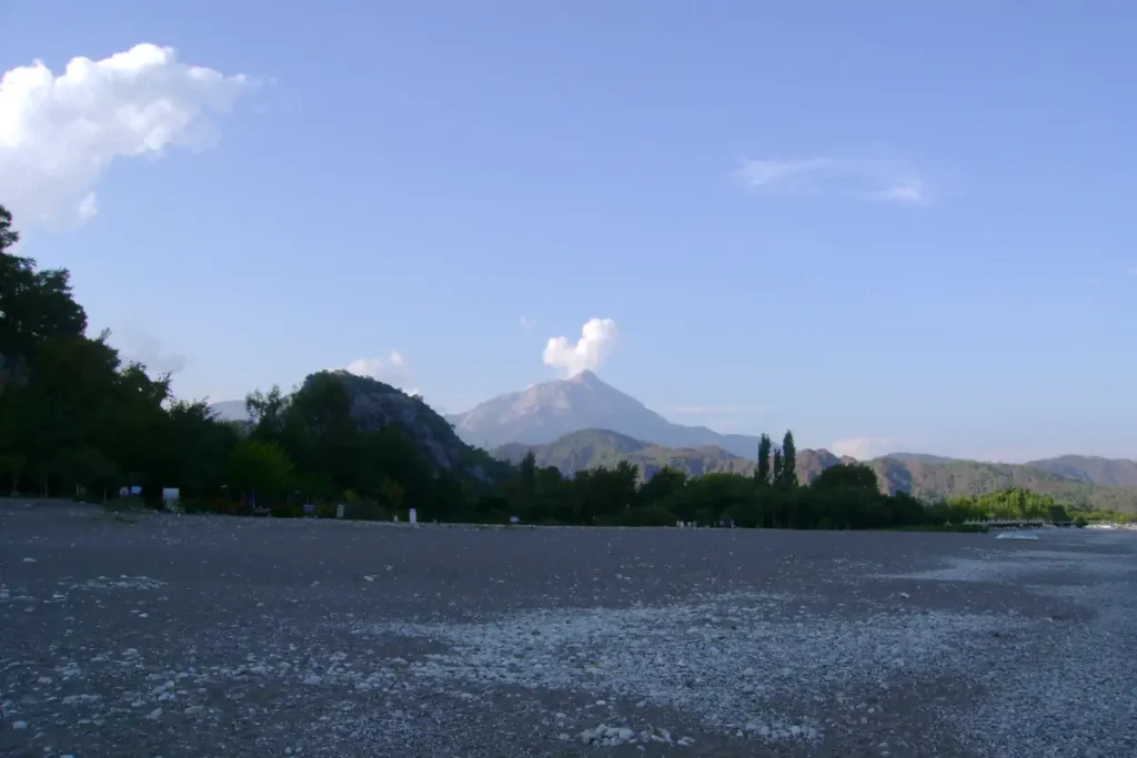 A view of Tahtalı Dağı (Mount Olympos) from Olympos Beach