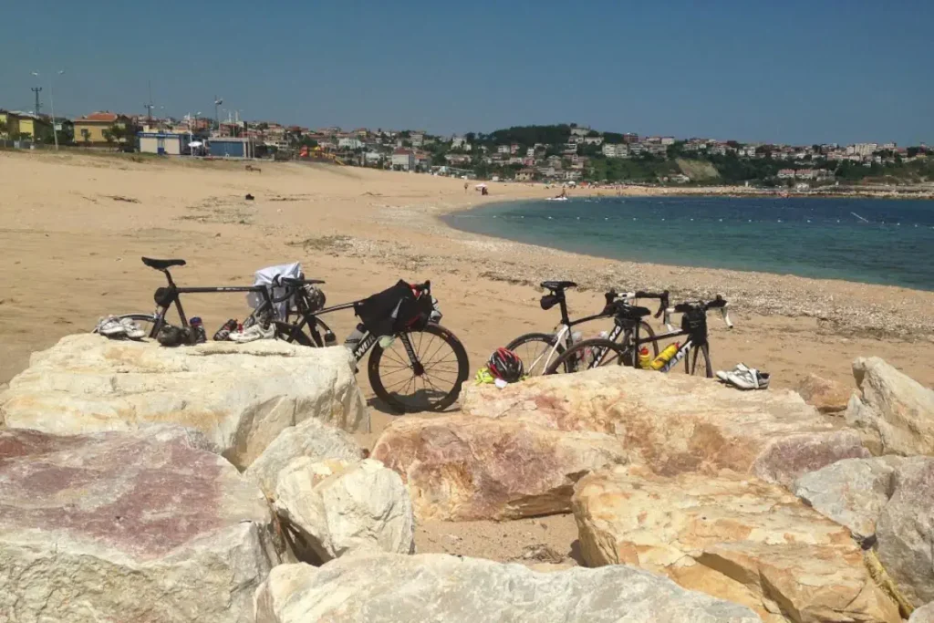 Non-Touristy Activities to do in Istanbul: Going to Karaburun by bike is possible, as we always do.