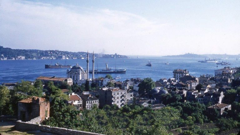An iconic 1950s photograph capturing Ortaköy and the Bosphorus