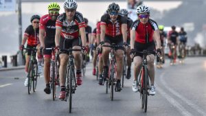 Road cycling in Istanbul: A photo taken while cycling along the shores of the Bosphorus in Istanbul (on the European side) with my friends