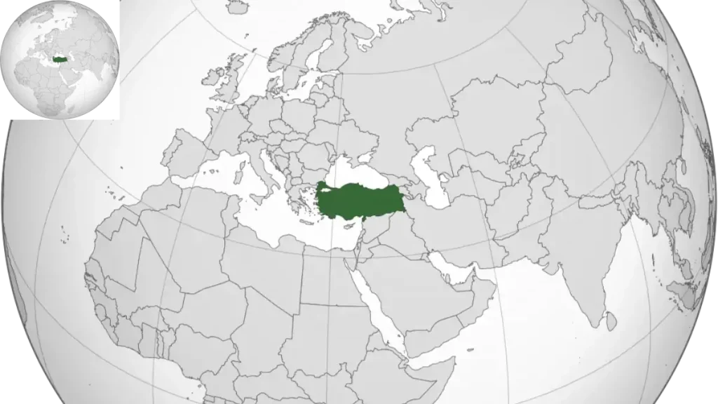 Location of Turkey (Türkiye)
