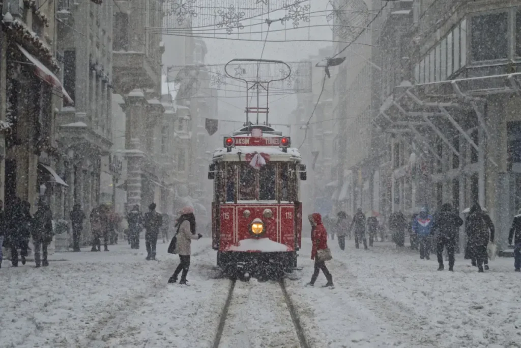 Fun facts about Istanbul: Istiklal Avenue under a blanket of snow
